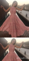 Elegant Lace Appliques A-Line Evening Gown Maxi Long Formal Dresses Prom Dresses ,MB424