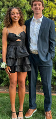 Cute Black Spaghetti Straps Short Party Dress Short Homecoming Dress, HD530