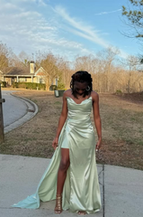 Elegant Green High-low Long Formal Dress to Impress,MB11113