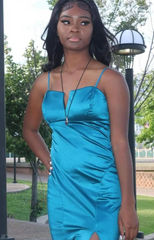 Elegant Blue Spaghetti Straps Long Formal Dress to Impress,MB11148
