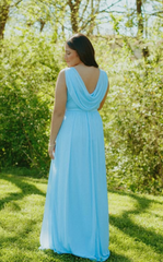 Elegant Blue A-line Long Formal Dress to Impress,MB11195