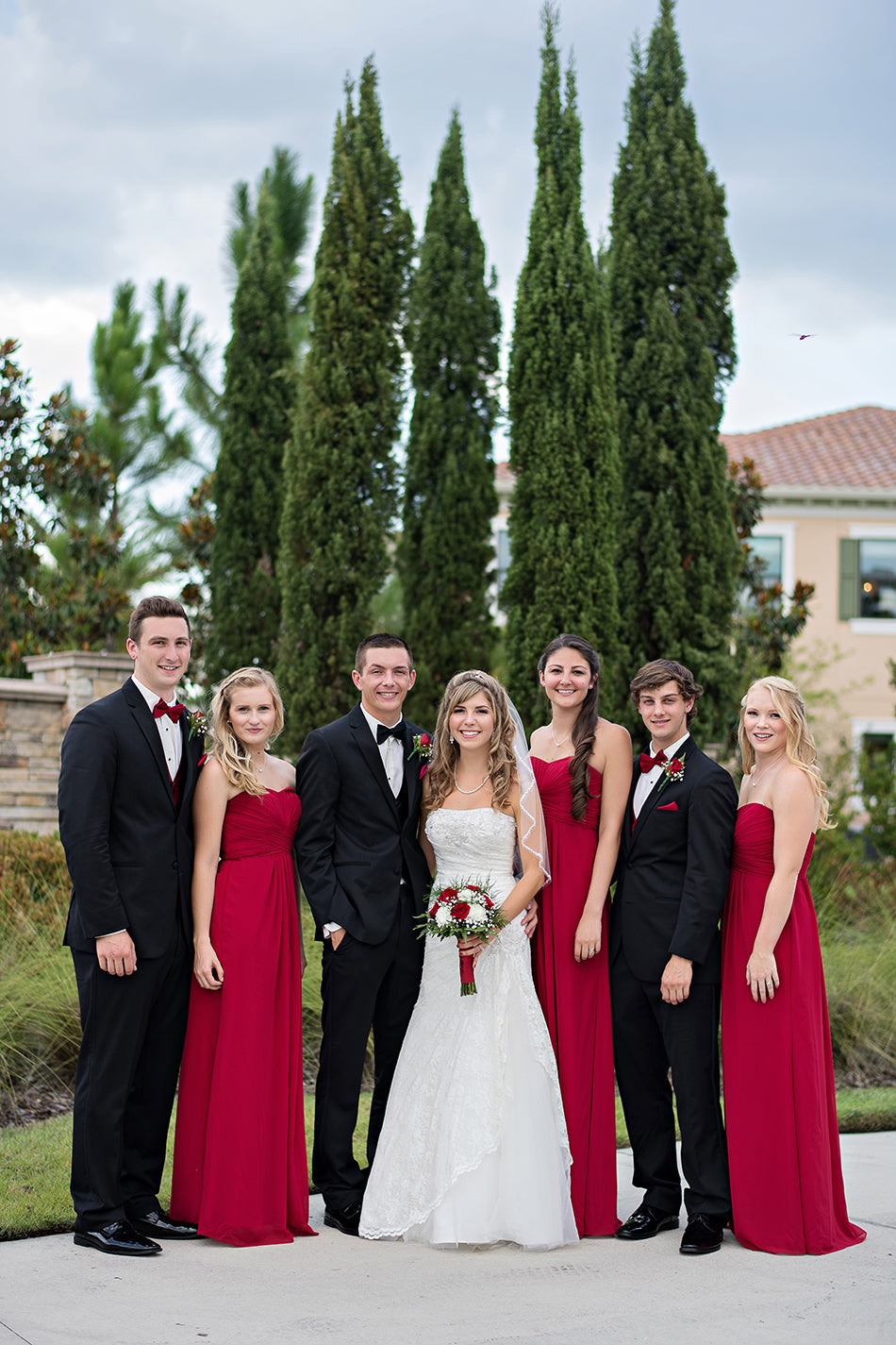Cheap Sweetheart Red Chiffon A-Line Long  Bridesmaid Dresses ,BD32