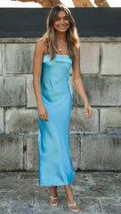 Elegant Blue Mermaid Evening Long Prom Dresses,MB23