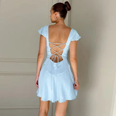 Elegant Light Blue Simple Cheap A-Line Short Homecoming Dresses, HD211