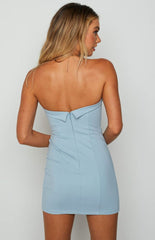 Elegant Blue Strapless Mermaid Short Homecoming Dresses, HD47