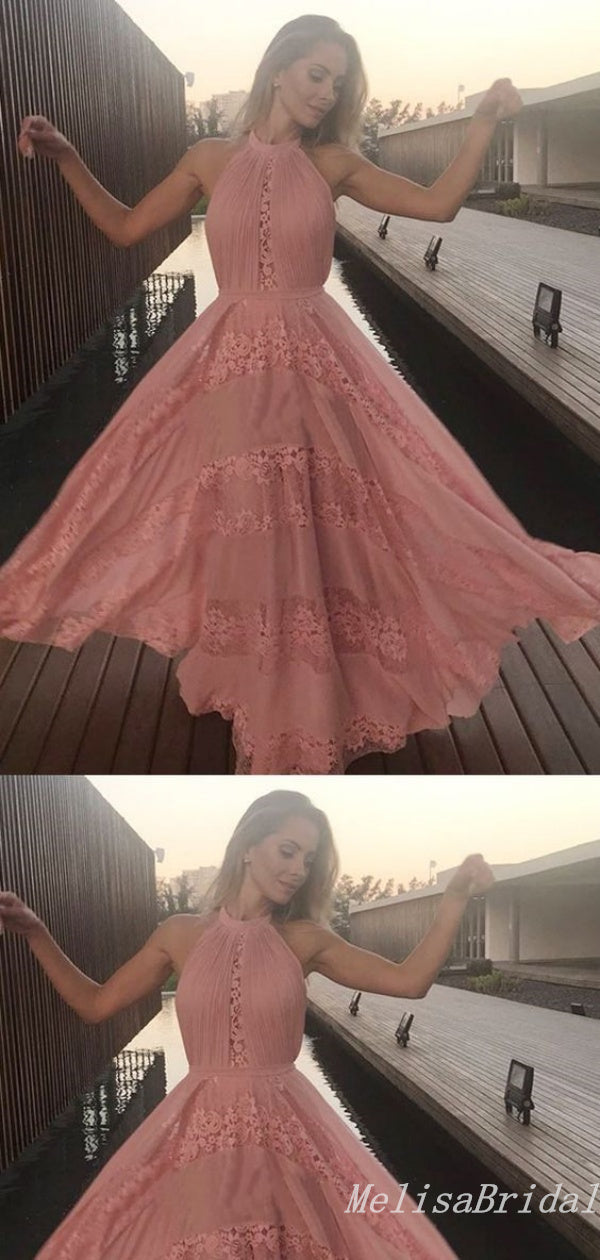 Elegant Lace Appliques A-Line Evening Gown Maxi Long Formal Dresses Prom Dresses ,MB424