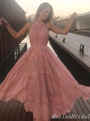 Elegant Lace Appliques A-Line Evening Gown Maxi Long Formal Dresses Prom Dresses ,MB424