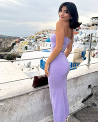 Elegant Light Purple Spaghetti Strap Square Gradient Ramp Mermaid Prom Dresses,MB55