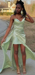 Elegant Green High-low Long Formal Dress to Impress,MB11113