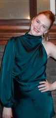 Elegant Green One Sleeve Short Party Dress Short Homecoming Dress, HD514