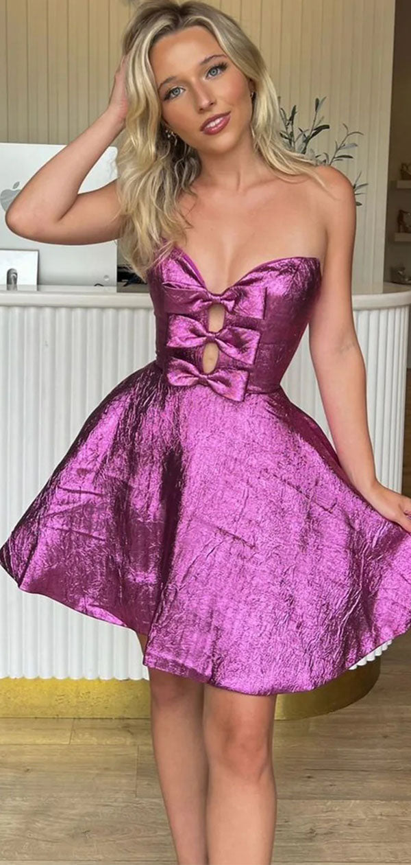 Cute Purple Sweetheart Short Party Dress Short Homecoming Dress, HD482